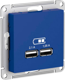 Розетка USB AtlasDesign тип А/тип А (аквамарин) ATN001133