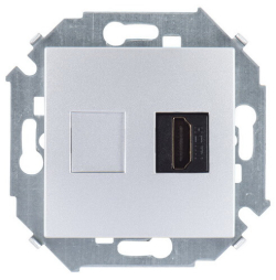 Розетка HDMI Simon 15 v1.4 тип A (алюминий) 1591407-033