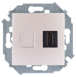 Розетка HDMI Simon 15 v1.4 тип A (шампань) 1591407-034