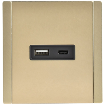 Розетка USB A+C FORTE&PIANO 3,1А FP650M (металл шампань) FP-U22-D31-M-K37