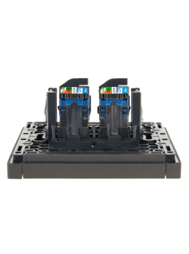 Розетка компьютерная двойная RJ45 FORTE&PIANO кат.6 FP334 (серый) FP-K20-2-K03