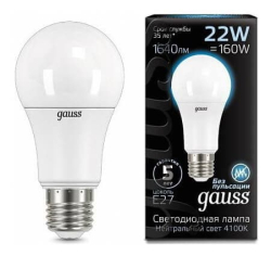 Светодиодная лампа Gauss LED 22Вт. Е27 (естественный белый свет) 102502222