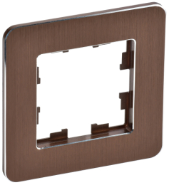 Рамка 1-м скругленная BRITE DECOR Коричневый металл РУ-1-1-Бр BR-M12-M-21-K30