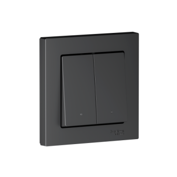 Выключатель Systeme Electric AtlasDesign Smart SBER Zigbee 2-клавишный с нейтралью 10А, схема 1 (карбон) ATN001017Z