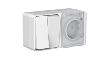 Блок Розетка + 2кл. выключатель О/У 16А IP54 AtlasDesign Profi54 ATN543074