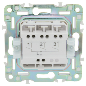 Выключатель 3-клавишный IEK SKANDY SK-V11Gr (серый) SK-V30-0-10-K03