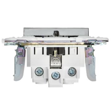 Розетка IEK SKANDY с заземлением без шторок 16А SK-R05N (никель) SK-R11-16-K50