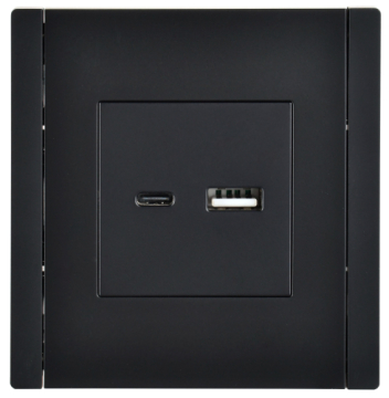 Розетка USB A+C FORTE&PIANO 3,1А FP150 (черный) FP-U22-D31-K02