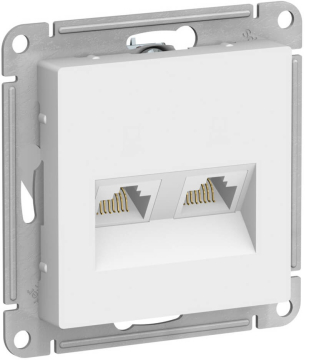 Розетка компьютерная RJ45 AtlasDesign двойная кат. 5e (лотос) ATN001385