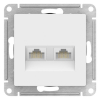 Розетка компьютерная RJ45 AtlasDesign двойная кат. 5e (лотос) ATN001385