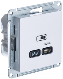 Розетка USB AtlasDesign тип С 65W высокоскор.заряд. QC, PD (лотос) ATN001327