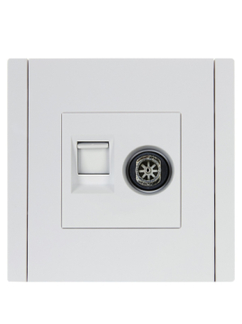 Розетка TV+RJ45 кат.6 FORTE&PIANO FP237 (белый) FP-AK20-2-K01