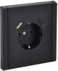 Зарядка USB (А+С) с розеткой IEK FORTE&PIANO 18Вт FP147 (черный) FP-R14-16-U22-018-K02