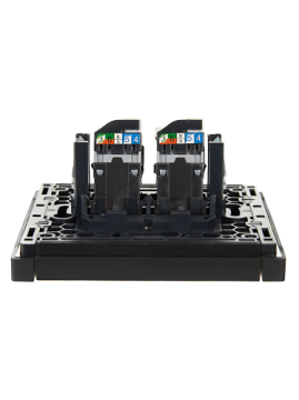 Розетка компьютерная двойная RJ45 FORTE&PIANO кат.5E FP133 (черный) FP-K20-1-K02