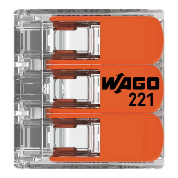 Клеммник WAGO на 3 проводника до 4мм² 221-413