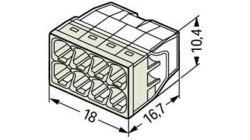 Клемма WAGO 8x2.5мм для распределительных коробок с пастой 2273-248