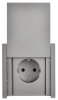 Розетка с крышкой FORTE&PIANO безвинтовые зажимы 16А IP44 FP519 (сталь) FP-R16-16-1-44-K46