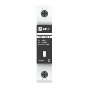 Ограничитель импульсных напряжений EKF PROxima ОПВ-C/1P In 20кА 400В с сигн. opv-c1