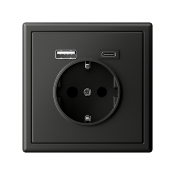 Зарядка USB (А+С) с розеткой ArtGallery (базальт) GAL001432