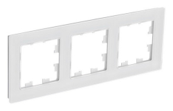 Рамка AtlasDesign трехместная (натуральное стекло белый) ATN360103