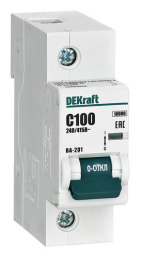 Автоматический выключатель DEKraft ВА-201 1P C100 10кА (хар-ка C) 13003DEK