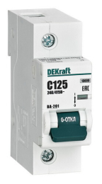 Автоматический выключатель DEKraft ВА-201 1P C125 10кА (хар-ка C) 13025DEK