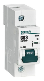 Автоматический выключатель DEKraft ВА-201 1P C63 10кА (хар-ка C) 13001DEK
