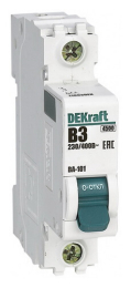 Автоматический выключатель DEKraft ВА-101 1P B3 4,5кА (хар-ка B) 11003DEK