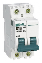 Автоматический выключатель DEKraft ВА-101 2P B16 4,5кА (хар-ка B) 11018DEK