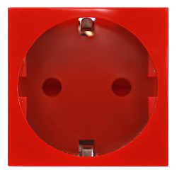Розетка Donel 2К+З со шторками (45х45мм) красный DF6R