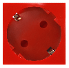 Розетка Donel 2К+З со шторками 45 град. (45х45мм) красный DF6D1R