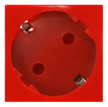 Розетка Donel 2К+З со шторками 45 град. (45х45мм) красный DF6D1R