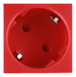 Розетка Donel 2К+З со шторками 45 град. соединительный адаптер (45х45мм) красный DF6DRS