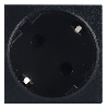 Розетка Donel 2К+З со шторками 45 град. соединительный адаптер (45х45мм) черный матовый DF6DANMS