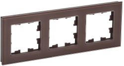 Рамка 3-м BRITE DECOR Темная бронза глянец стекло РУ-3-2-БрТБ BR-M32-G-K45