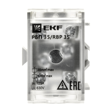 Распределительный блок EKF PROxima проходной РБП 35 (1х35-4х6 мм2) 125/50А RBP-35-50
