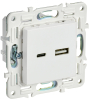 Розетка USB A+C 3,1А IEK SKANDY SK-R14W (арктический белый) SK-U22-D31-K01