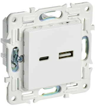Розетка USB A+C 3,1А IEK SKANDY SK-R14W (арктический белый) SK-U22-D31-K01