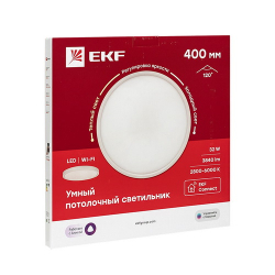 Умный потолочный светильник EKF Connect 32W 400 мм sclwf-400-cct