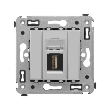 Розетка Avanti USB 2.0 одинарная в стену тип А (Закаленная сталь) 4404403