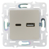 Розетка USB A+C 18Вт IEK SKANDY SK-R13Sa (песочный) SK-U22-018-K98