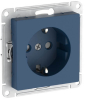 Розетка с заземлением со шторками AtlasDesign на автозажимах (аквамарин) ATN001145S
