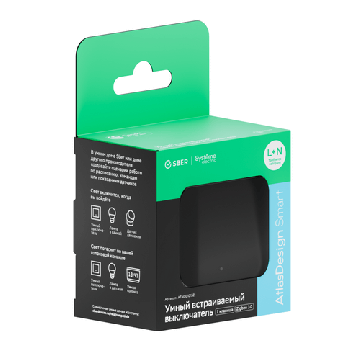 Выключатель одноклавишный с подсветкой AtlasDesign Smart Zigbee (карбон) ATN001013Z