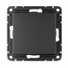 Выключатель двухклавишный с подсветкой AtlasDesign Smart Zigbee (карбон) ATN001053Z