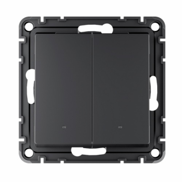 Выключатель двухклавишный с подсветкой AtlasDesign Smart Zigbee (карбон) ATN001053Z