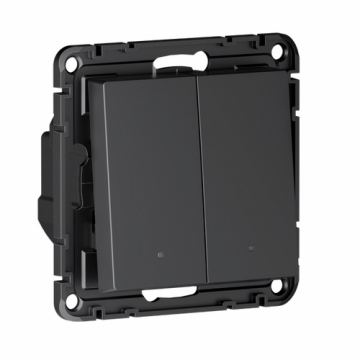 Выключатель двухклавишный с подсветкой AtlasDesign Smart Zigbee (карбон) ATN001053Z