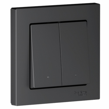 Выключатель двухклавишный с подсветкой AtlasDesign Smart Zigbee (карбон) ATN001053Z