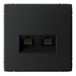 Розетка компьютерная двойная RJ45 ArtGallery 5е (карбон) GAL001085