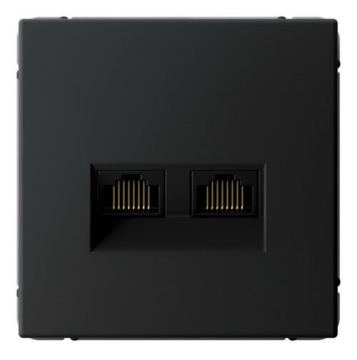 Розетка компьютерная двойная RJ45 ArtGallery 5е (карбон) GAL001085