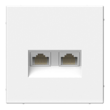 Розетка компьютерная двойная RJ45 ArtGallery 5е (белый) GAL000185
